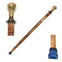 Eve.Store - Vintage Canes and Walking Sticks in Natural Wood with a Brass Handle - Elegant Walking Cane