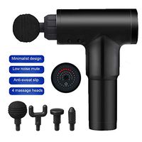 Massage Gun, Handheld Deep Tissue Massager for Pain Relief, Percussion Massage Device with 6 Adjustable Speed Vibration Levels and 4 Head Attachments (Black)