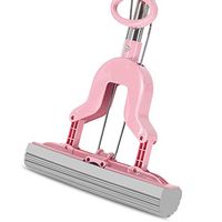 Household Sponge Mop Set Dry And Wet Easy To Use With A Wring Out Automatically (Color : Pink, Size : 120x28cm)