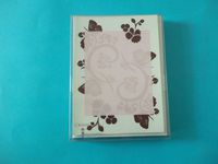 Crane CC9381 Color Scroll Design on Pearl White Imprintable Finish 100% Cotton 10 Cards 10 Envelopes 5 3/4" x 7 11/16"