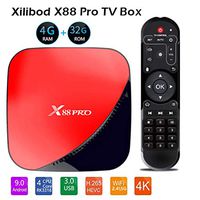 Android 9.0 TV Box 4GB RAM 32GB ROM, Xilibod X88 Pro TV Box HDMI 2.0/ 2.4G/5G Dual-Band WiFi,4K TV VP9 H.265 1080P Smart TV Box