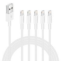 iphoen Charger Cable，Feel2Nice 5 Pack 6ft USB Cable for Charge Cable and Charging Cord Sync Wire Compatible with X XS Max XR /8/8 Plus / 7/7 Plus / 6/6 Plus / 5S / iPad/iPod, White
