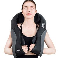 Shiatsu Back Shoulder and Neck Massager with Heat Deep Tissue 3D Kneading Pillow Massager for Relieving Muscle Pain - Grey