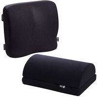 Bundle Lumbar Support Pillow for Office Chair with Foot Rest - 100% Memory Foam