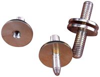 JWL HAWNKOA PRODUCTS Solid Brass Cane Connectors Couplers 3/8" x 16 Threads to Split Canes (2)