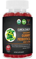 Vegan USDA Organic Probiotic Gummies for Women, Men and Kids. Chewable Probiotics Designed to Give Adults and Children That Digestive, Immune and Energy Advantage. 60 Count Family Colon Health Vitamin