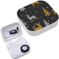 Portable Contact Lens Case Box Travel Kit Mirror + Bottle + Tweezers Container Holder [ Merry Christmas ]