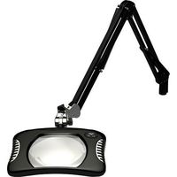 O.C. White 82400-4-B Green-Lite Rectangular LED Magnifier, 2X Magnification, Table Edge Clamp,  43" Reach, 7" Length, 5-1/4" Width Lens, Black