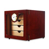 Cigar Humidor Desktop Cigar Box, Humidifier and Hygrometer Constant Temperature and Humidity Large Capacity 4 Layer Cigar Cabinet Cigarette Case Cedar Wood Cigar Box Piano Paint Thickened Sealed Cigar