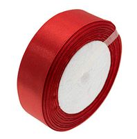 ATRibbons 50 Yards 1 Inch Wide Satin Ribbon Perfect for Wedding,Handmade Bows and Gift Wrapping,25 Yards/Roll x 2 Rolls (Red)