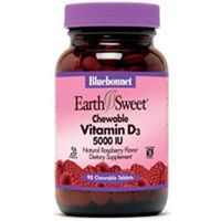 Earthsweet D3 Chewable, 5000 Iu, 90 Tabs by Bluebonnet Nutrition (Pack of 2)