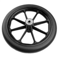 Caster Assembly, 8 X 1 Inch, 8-Spoke Black, Black Urethane Tire, 5/16 Inch Bearing, 2-5/16 Inch Hub for E & J Powerchair Wheelchair