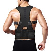Posture Corrector Back Brace, Clavicle Shoulder Support Brace for Upper Back Pain Relief, Adjustable Lumbar Support Belt for Lower Back Pain, Improves Humpback Posture Men & Women (Black, X-Large)