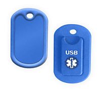 Medical Alert USB Holder and Dog Tag Silencer. Now Available in Black or Blue! (Blue)