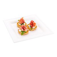 Bagasse Square Plate, Dessert Plate, Fruit Plate, Appetizer Plate - 8 Inches, White - 100ct Box - Restaurantware