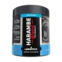 Harambe Blood Preworkout Powder for Men & Women - Extreme Pump and Energy Supplement - Blue Slush - 350g