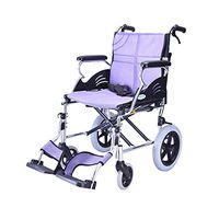 MEI XU Wheelchair, Aluminum Alloy Light Portable Multi-Function Elderly Disabled Manual Manual Scooter Care Car, Swing Away Footrests (Color : Purple)