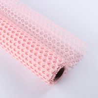 Floral Wrapping Paper Korean Style Round Heart Mesh Openwork Roll Rose Flower Bouquet Packaging Material Wrapping Paper High-Grade Floral Materials Package,23.6 Inch x 15 ft (5Y) (Light Pink)