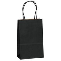 Flexicore Packaging | Size: 5.25"x3.25"x8" | Kraft Paper Bags, Shopping, Merchandise, Party, Gift Bags (Black, 100 Bags)