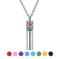 Tornado 2-in-1 Diffuser Necklace Essential Vine Anxiety Whistle Necklace Oil Container Pendant Locket Jewelry Stainless Steel Necklace with 24 Pads