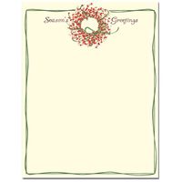 Season's Greetings Wreath Holiday Letterhead