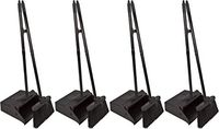 Carlisle 36141503 Duo-Pan Dustpan & Lobby Broom Combo, 3 Foot Overall Height, Black - 4 Pack