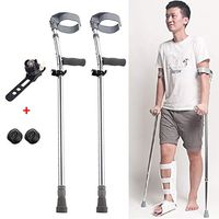 Folding Crutches,Standard Handle, Double Adjustable, Telescopic Forearm Crutch Assistance, Lightweight Walking Aid - Gray,C,2PCS
