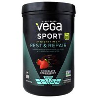 Vega Sport Nighttime Rest & Repair US Vanilla Caramel (15 servings, 14oz) - Vegan Plant-Based Post Workout Fuel with Protein, Melatonin, Magnesium, and Calcium - Non GMO, No Dairy, No Soy, Gluten Free