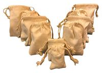 8x10 Inches Reusable Eco Friendly Premium Quality Cotton Canvas Thick Double Drawstring Muslin Bags (Natural Color)- 25 Count Pack