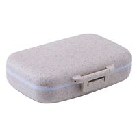 Meta-U – Eco-Friendly 6 Slots Pill Case –Wheat Stalk Material- Tablet Holder – Compact and Portable – for Pills | Supplements | Earrings | Pendants | Cards – 1 Pcs (Beige)