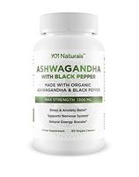 YO1 Naturals Ashwagandha 1300mg High Potency Dietary Supplement Made with Organic Ashwagandha & Black Pepper, 60 Veggie Capsules, Supports Healthy Immunity and Natural Energy Booster