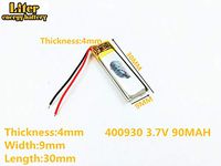 BIHUADE 3.7V 400930 90MAH Lithium Polymer Li-Po Rechargeable Battery for DIY Mp3 MP4 MP5 GPS