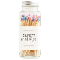 Sweet Water Decor Multicolor Rainbow Safety Matches - Glass Jar | 60 Strike On Bottle Matches Vintage Matches Home Decor Candle Accessory Unicorn Rainbow Tip
