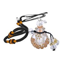 HOUSWEETY Aromatherapy Essential Oil Diffuser Necklace - Glazed Glass Locket Pendant