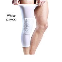 Compression Knee Sleeve 2 Pack-Brace for Knee Joint Pain Arthritis Relieve Fit Support-Non Slip Stabilizer for Running Hiking Climbing Basketball Footable for Men&Women,White,XL