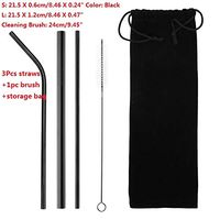 Drinking Straws Reusable Stainless Steel Drinking Straws with Cleaner Brush Tube Straws Wedding Party Drinking Accessories (D3 tubes 1 Brush 1 Bag)
