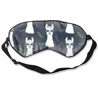 Comfortable Sleep Eyes Masks Llama in Cateye Glasses Sleeping Mask for Travelling, Night Noon Nap, Mediation Or Yoga