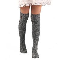Fheaven Women Long Warm Cotton Blend Socks Over Knee High Sock (Gray)