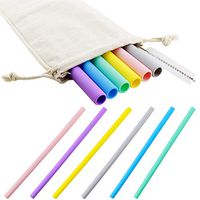 Collapsible Straws Silicone Foldable Cleaning Brush Drinking Straw Straw for Xocktail Smoothies Kitchen