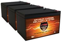 Qty 3: Electra Phantom 4 IV Battery Replacement/Upgrade, VMAX64 12 Volt 15Ah SLA AGM Battery w/ F2 Terminals