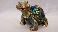 Gorgeous Turtle Tortoise Jewelled Trinket Box Jewelry Box with Inlaid Crystal, Pill Box Figurine, Feng Shiu Gifts