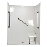 Ella's Bubbles 6030 BF 5P .75 C WH SP24 Standard Multi-Piece Barrier Free Roll In Shower