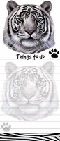 "White Tiger Magnetic List Pads" Uniquely Shaped Sticky Notepad Measures 8.5 by 3.5 Inches