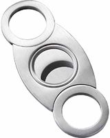 Bey-Berk C113 Stainless Steel Guillotine Cigar Cutter with Solid Back, One Size, Grey