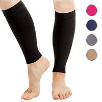 Calf Compression Sleeve for Men and Women - 1-Pair, 23-32 mmHg - Footless Socks for Shin Splint and Leg Cramps Pain Relief, Running, Sports, Travel - Black, Medium