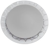 Trendables 40 - Pack Combo Premium Disposable Plastic Plates, Food Grade Elegant Plastic Dinner Plates - Geo Design Includes: 20 x 10.25" Dinner Plates & 20 x 8" Salad/Desset Plates