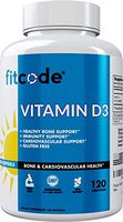 Fitcode Vitamin D3 Softgels, 5000 IU High Potency, Immune System, Bone and Cardiovascular Support, Gluten-Free, 120 Servings