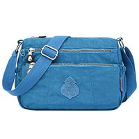 Fashionhe Women Nylon Shoulder Bag Waterproof Diagonal Bag Elegant Daily Shopping Handbag Outdoor Backpack(Blue)