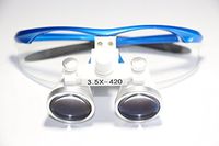 Pwhite Dental Surgical Binocular Loupes 3.5X420mm Working Distance Glasses (blue)