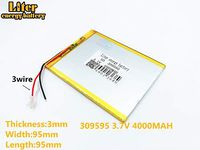 3lines 3.7V 2500mAh 309595 Lithium Polymer Ion Rechargeable Battery Lithium Polymer Li-Po Battery for MP4 GPS MP3 Bluetooth Stereo DIY Gift